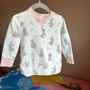 The Beaufort Bonnet Company Pink and White Bunny Print Sweatshirt